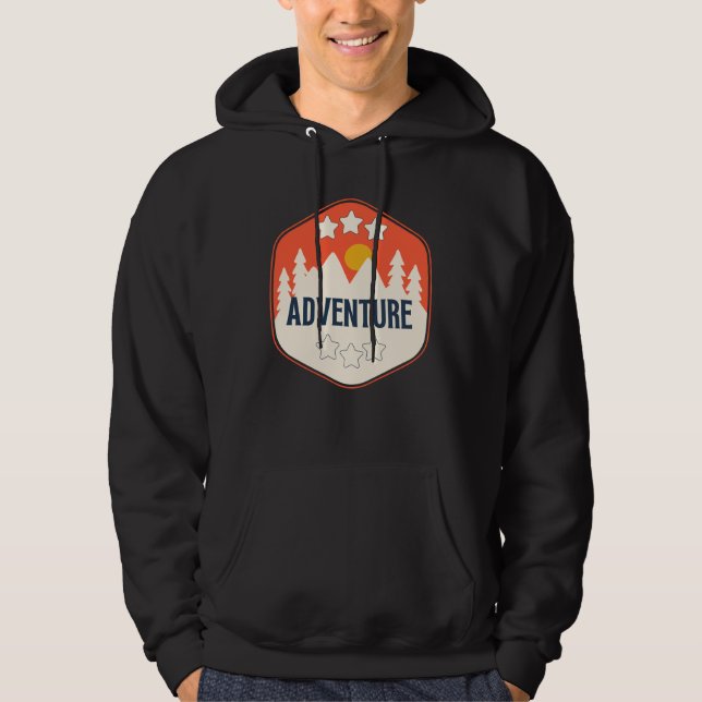 Sudadera Adventure is Out There, acampada divertida y al ai (Anverso)
