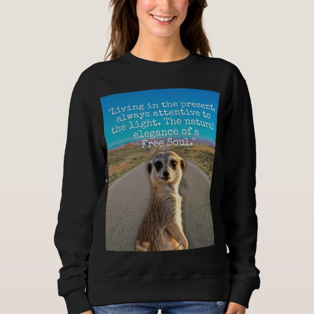 Sudadera Adventurous Meerkat Living (Anverso)