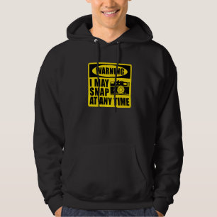 Sudadera Advertencia de lente de cámara fotográfica Puede r
