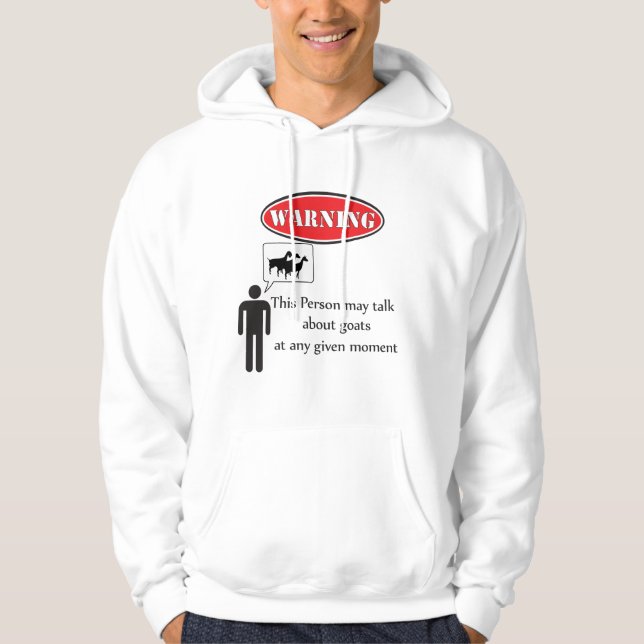 Sudadera Advertencia divertida de cabra (Anverso)