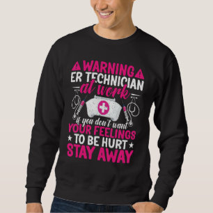 Sudadera Advertencia sobre el técnico de ER en el trabajo H