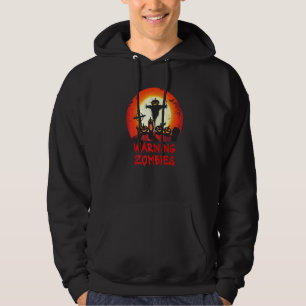 Sudadera Advertencia Zombie Cementerio Bajo La Luna Niños