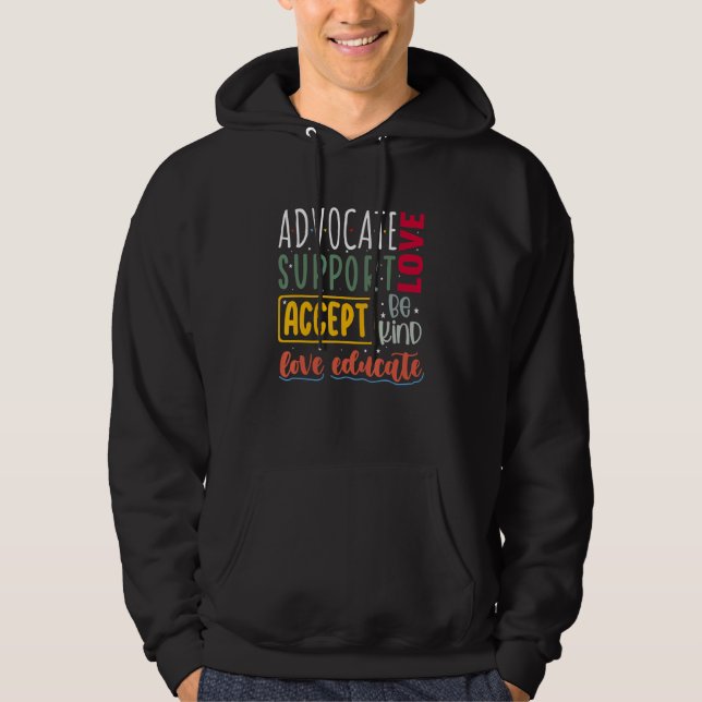 Sudadera Advocate Love Support Accept Be Kind Autism Awaren (Anverso)