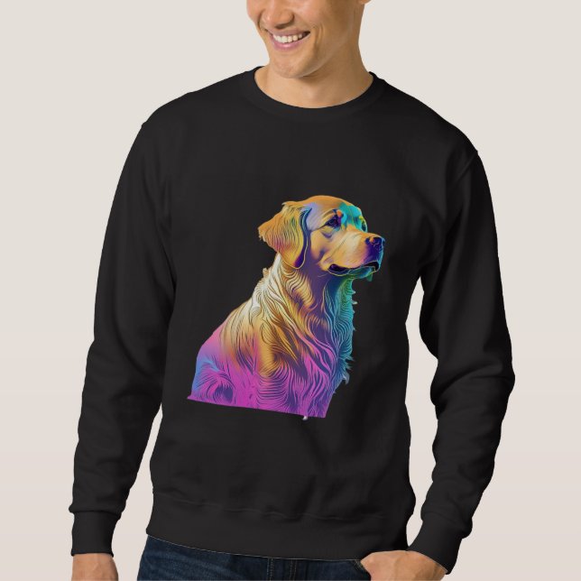 Sudadera Aesthetic Golden Retriever Party with 80s Retrowav (Anverso)