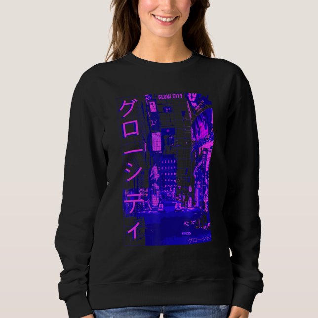 Sudadera Aesthetic Modern Style Japan Glow City Streets Lig (Anverso)