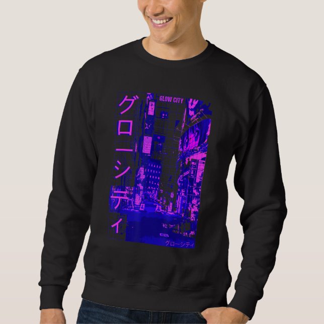 Sudadera Aesthetic Modern Style Japan Glow City Streets Lig (Anverso)