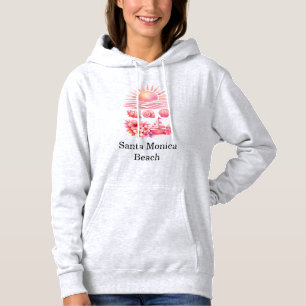 Sudadera Aesthetic Pink Beach Sunset Watercolor
