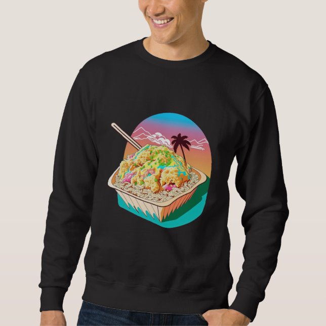 Sudadera Aesthetic Synthwave Fried Rice with 80s Aesthetic (Anverso)