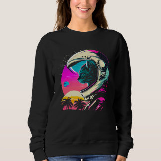 Sudadera Aesthetic Vaporwave Space Cat 80s 90s Astronaut  1