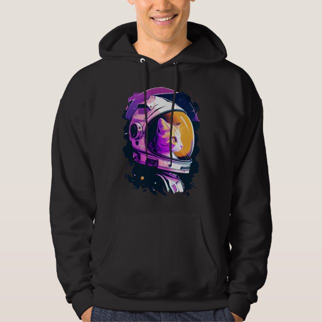 Sudadera Aesthetic Vaporwave Space Cat 80s 90s Astronaut  4 (Anverso)