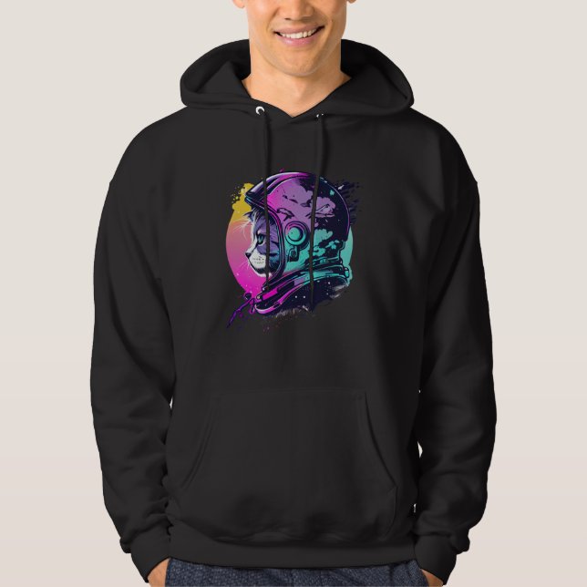 Sudadera Aesthetic Vaporwave Space Cat 80s 90s Astronaut  5 (Anverso)