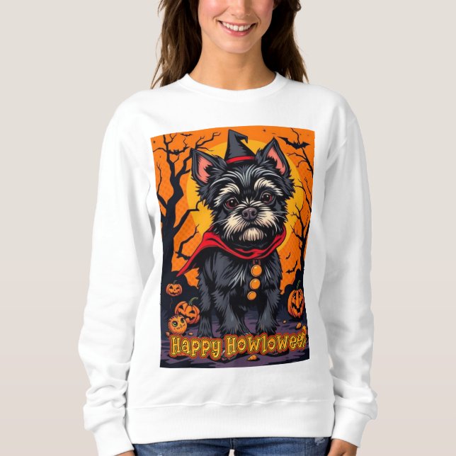 Sudadera Affenpinscher Feliz Día de las Brujas (Anverso)