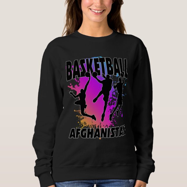 Sudadera Afghanistan Flag  Love Playing Basketball  1 (Anverso)
