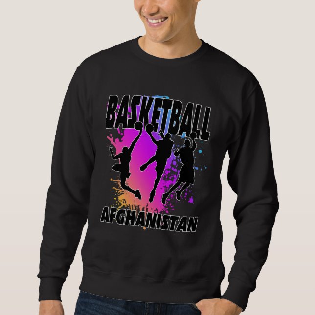 Sudadera Afghanistan Flag  Love Playing Basketball  1 (Anverso)