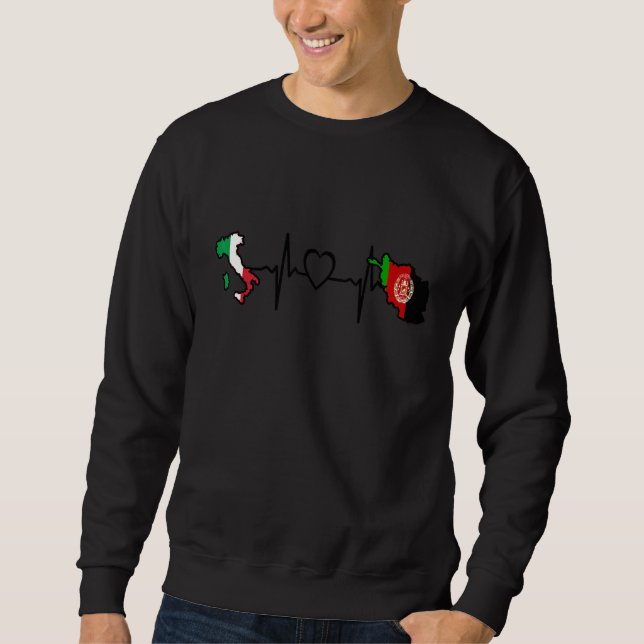 Sudadera Afghanistan Italy Flag Afghan Italian Heartbeat (Anverso)