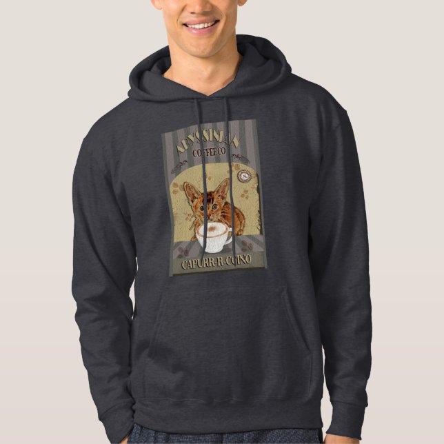 Sudadera Afiche de la cosecha del café del gato abisino (Anverso)