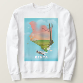 Sudadera Afiche de viaje del Ilustracion Mapa de Kenia.