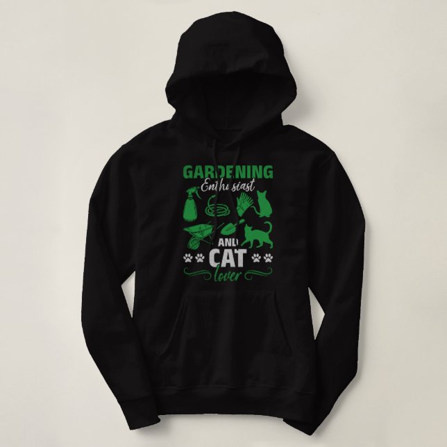 Sudadera Aficionado Al Jardín Y Jardinero De Gato (Diseño del anverso)