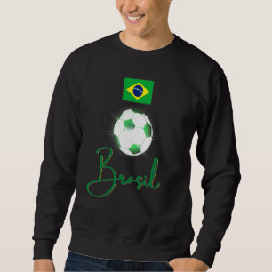 Sudadera Aficionado fútbol Brasil Bandera brasileña Balón d