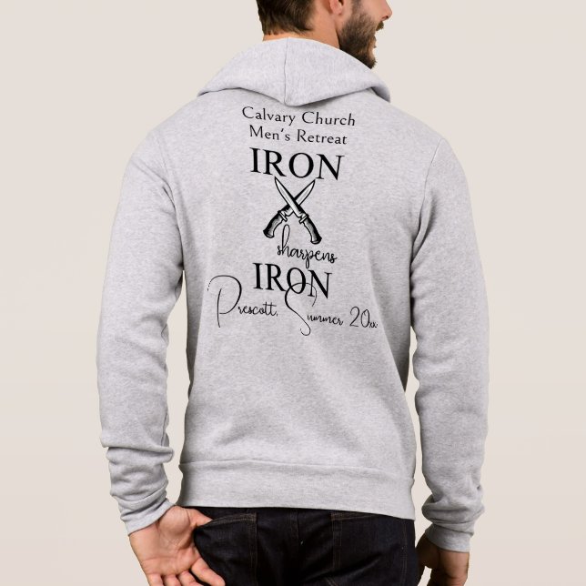 Sudadera Afilador de hierro cuchillo de acero retirada masc (Reverso)