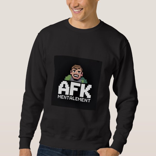 Sudadera AFK Mentalement Chibi Gamer Pixel Art (Anverso)