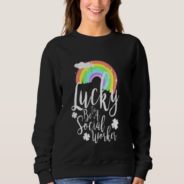 Sudadera Afortunado De Ser Trabajador Social En La Escuela  (Anverso)