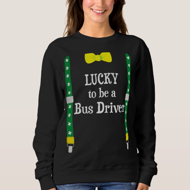 Sudadera Afortunado de ser un conductor de autobús, el día  (Anverso)