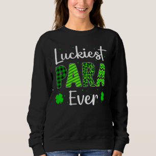 Sudadera Afortunado Para Nunca Shamrock Lucky Leopard St Pa