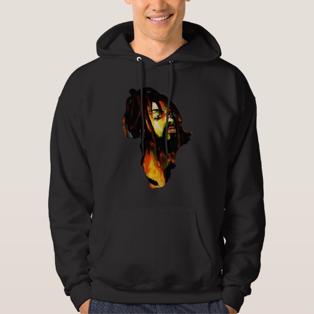 Sudadera Africa Map African Man Rasta Colors (Anverso)