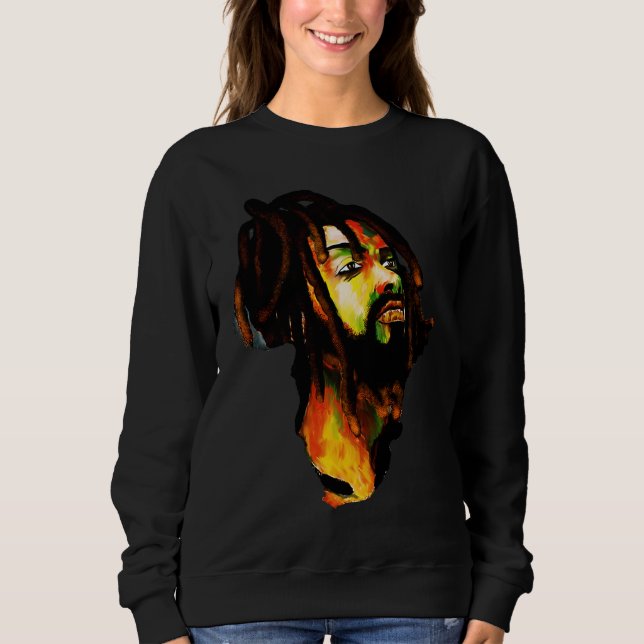 Sudadera Africa Map African Man Rasta Colors (Anverso)