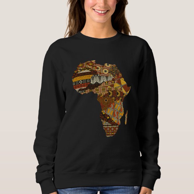 Sudadera Africa Map Kente Cloth Black History Month Afro Af (Anverso)