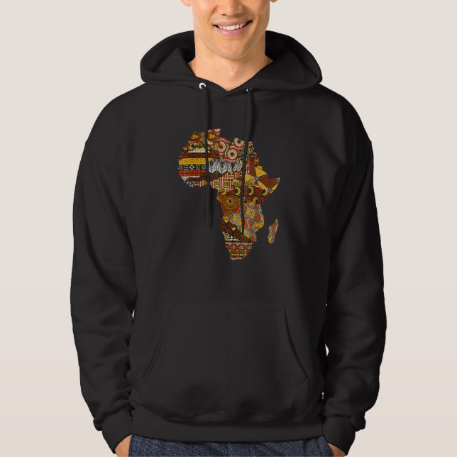 Sudadera Africa Map Kente Cloth Black History Month Afro Af (Anverso)