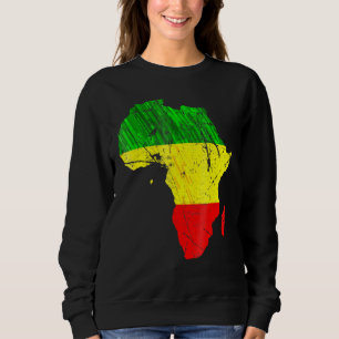 Sudadera Africa Map Reggae Rasta Green Yellow Red Africa Pr