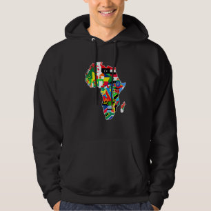 Sudadera África Orgullo Mapa de continente africano con ban