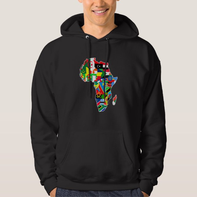 Sudadera África Orgullo Mapa de continente africano con ban (Anverso)