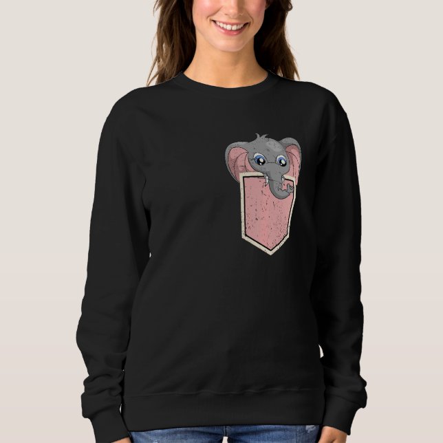 Sudadera Africa Safari Animal Pocket Baby Elephant (Anverso)
