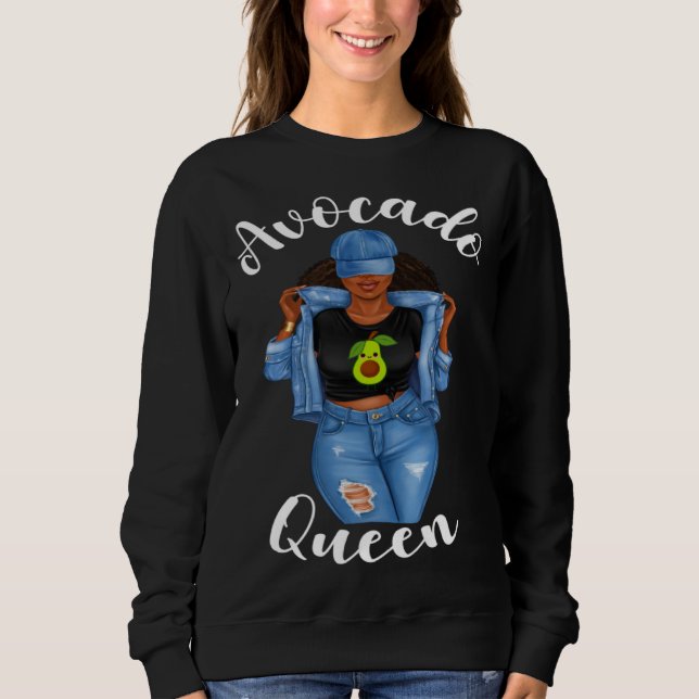 Sudadera African American Avocado Queen Vegan Veganism Crue (Anverso)