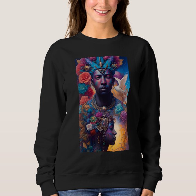 Sudadera African American Man and Woman Mystical Fantasy AI (Anverso)