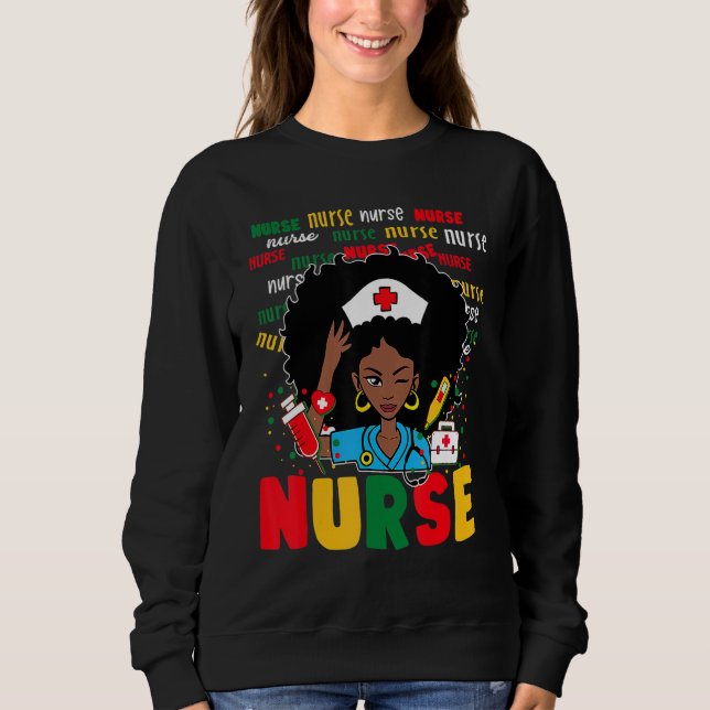 Sudadera African American Nurse Black History Month Pride B (Anverso)
