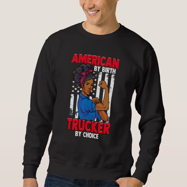 Sudadera African American Woman American By Birth Trucker B (Anverso)