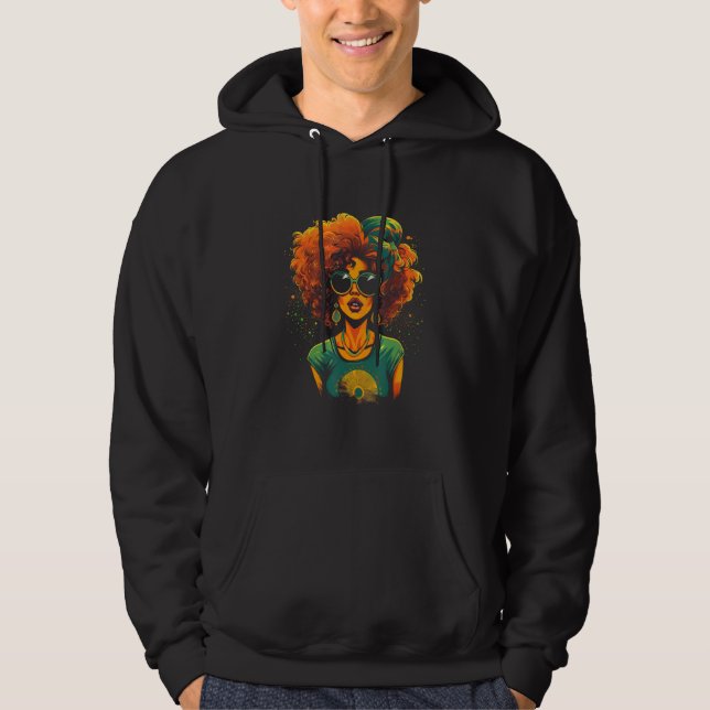 Sudadera African American Woman Black Girl Graffiti Graphic (Anverso)