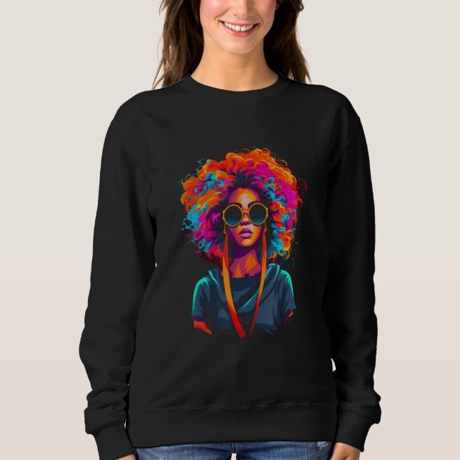 Sudadera African American Woman Black Girl Graffiti Graphic (Anverso)