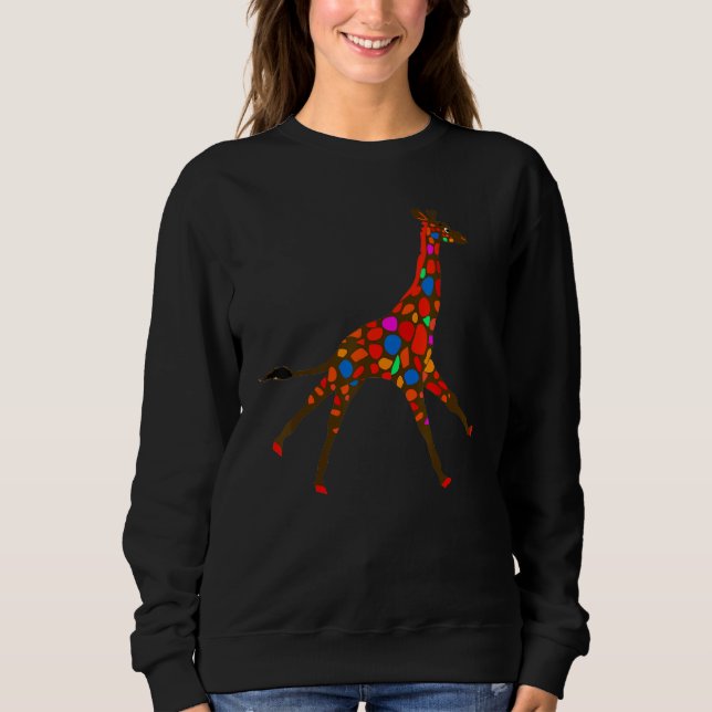 Sudadera African Giraffe animal wildlife illustration (Anverso)