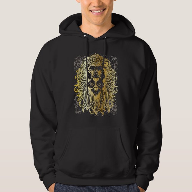 Sudadera African Lion Golden Grunge Retro Style (Anverso)