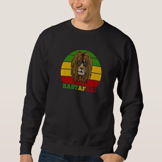 Sudadera African Lion Rastafarian Rasta Colors (Anverso)