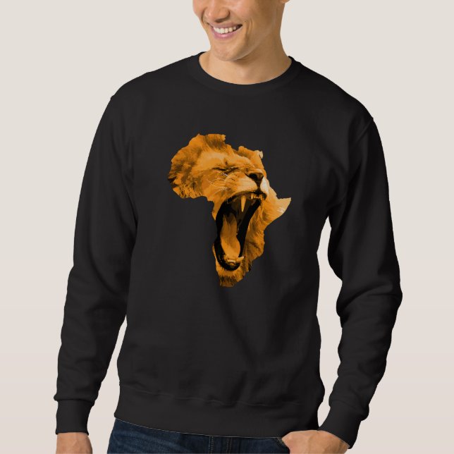 Sudadera African Lion Roaring Safari Culture Africa Map  1 (Anverso)