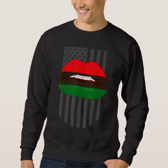 Sudadera African Lips  Africa Flag Black History Month Prid (Anverso)