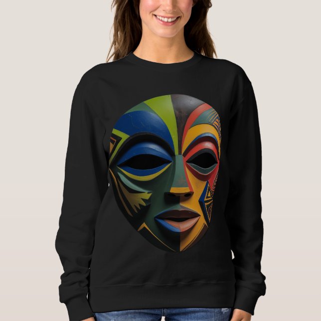Sudadera African Tribal Mask Cubism Abstract  Sweatshirt (Anverso)