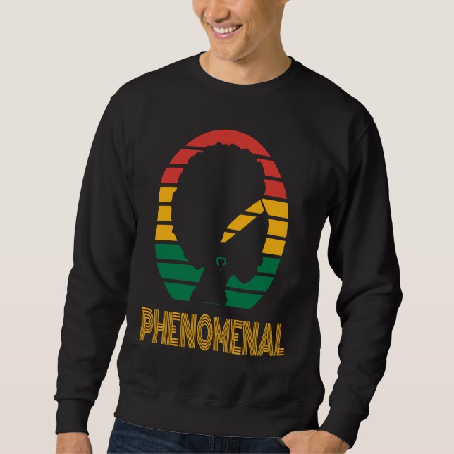 Sudadera Afro African American Phenomenal Queen, Proud woma (Anverso)