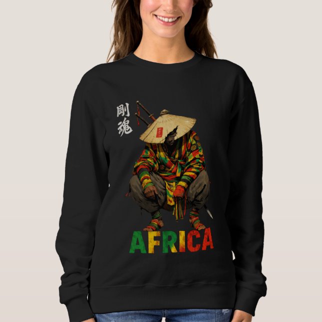 Sudadera Afro American Samurai Warrior Katana Anime Japanes (Anverso)